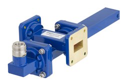 WR-75 Waveguide 30 dB Crossguide Coupler, Square Cover Flange, N Female Coupled Port, 10 GHz to 15 GHz, Bronze