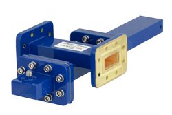 WR-112 Waveguide 20 dB Crossguide Coupler, CPR-112G Flange, SMA Female Coupled Port, 7.05 GHz to 10 GHz, Bronze
