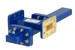 PEWCT1089 - WR-112 Waveguide 30 dB Crossguide Coupler, CPR-112G Flange, SMA Female Coupled Port, 7.05 GHz to 10 GHz, Bronze