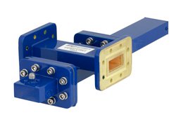 PEWCT1091 - WR-112 Waveguide 50 dB Crossguide Coupler, CPR-112G Flange, SMA Female Coupled Port, 7.05 GHz to 10 GHz, Bronze