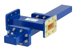 PEWCT1104 - WR-137 Waveguide 20 dB Crossguide Coupler, CPR-137G Flange, SMA Female Coupled Port, 5.85 GHz to 8.2 GHz, Bronze