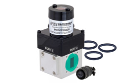 PEWGS6009 - WR-62 Waveguide Electromechanical Relay SPDT/DPDT Latching Switch, Ku Band 18 GHz, 2,000 Watts, UG-419/U Square Cover, 28V, TTL Logic