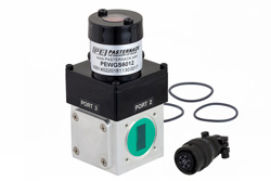 WR-75 Waveguide Electromechanical Relay SPDT Latching Switch, X, Ku Band 15 GHz Max Frequency, 3,500 Watts, Square Cover Flange