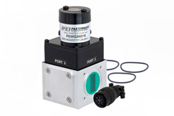 PEWGS6016 - WR-90 Waveguide Electromechanical Relay SPDT/DPDT Latching Switch, X Band 12.4 GHz, 5,000 Watts, UG-39/U Square Cover, 28V, Self Cut Off