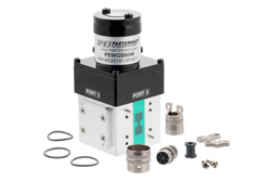 WRD-650 Double Ridge Waveguide SPDT/DPDT Latching Relay Switch, 6.5 GHz to 18 GHz Frequency Band, 8,500 Watts, UG Cover, 12V, Self Cut Off