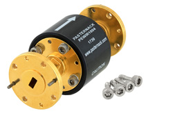 PEWIR1004 - WR-22 Waveguide Isolator from 33 GHz to 50 GHz, 25 dB min Isolation, UG-383/U Round Cover Flange