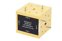 PEWMT1003 - WR-19 Waveguide Magic Tee, UG-383/U-Mod Round Cover Flange Operating from 40 GHz to 60 GHz
