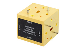 PEWMT1004 - WR-22 Waveguide Magic Tee, UG-383/U Round Cover Flange Operating from 33 GHz to 50 GHz