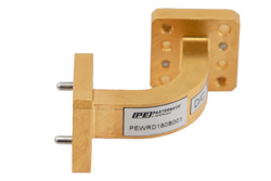 WRD-180 Waveguide E-Bend with UG Square Cover Flange Operating from 18 GHz to 40 GHz