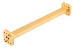 WRD-180 Straight Waveguide Section 6 Inch Length, UG Square Cover Flange from 18 GHz to 40 GHz in Brass