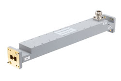 PEWRD650CP02-30 - WRD-650 Double Ridge Waveguide 30 dB Broadwall Coupler, N Female Coupled Port, 6.5 GHz to 18 GHz, Brass