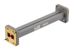 WRD-650 Straight Waveguide Section 6 Inch Length, UG Square Cover Flange from 6.5 GHz to 18 GHz in Brass