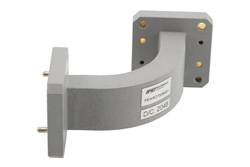 WRD-750 Waveguide E-Bend with UG Square Cover Flange Operating from 7.5 GHz to 18 GHz