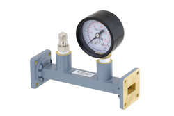 PEWSP1005 - WR-62 Waveguide Pressurizing Section 4.25 Inch Length, UG-419/U Square Cover Flange from 12.4 GHz to 18 GHz