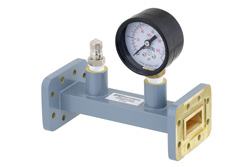 PEWSP1008 - WR-90 Waveguide Pressurizing Section 4.25 Inch Length, CPR-90G Grooved Flange from 8.2 GHz to 12.4 GHz