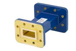 PEWTS1003 - WR-112 to WR-90 Waveguide Transition 3 Inch Length, CPR-112G Grooved Flange to CPR-90G Grooved Flange