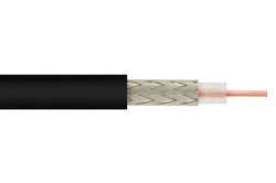 Black RG174 50ohm RF Coaxial Cable 1m 3ft 100cm 64 core shielded brass 