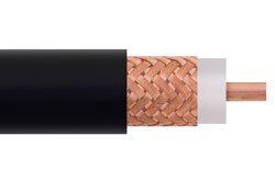 RG218/U-BULK - Flexible RG218 Coax Cable Single Shielded with Black PVC Jacket