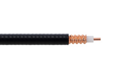 SPF-250 - Low Loss SPF-250 Rated Corrugated Coax Cable with Black FRPE Jacket Superflexible Fire Rated