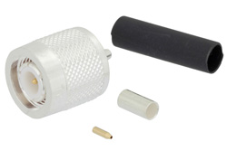 TC-100-TM - TNC Male Connector Crimp/Solder Attachment for LMR-100, PE-C100, RG174, RG188, RG316