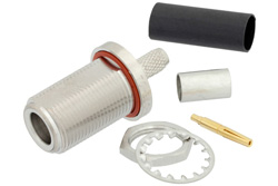 TC-240-NF-BH - N Female Bulkhead Connector Crimp/Solder Attachment For LMR-240, PE-C240