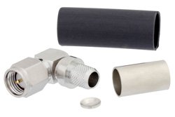 TC-240-SM-RA - SMA Male Right Angle Connector Crimp/Solder Attachment For LMR-240, PE-C240