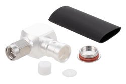TC-250-SM-RA-LP - SMA Male Right Angle Low PIM Connector Solder Attachment for SPP-250-LLPL, SPF-250, SPO-250, 1/4" Superflexible, PE-1/4SFHC