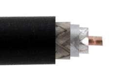 TCOM-195-FR-BULK - Low PIM Flexible TCOM-195-FR Fire Rated Coax Cable Triple Shielded with Black FRPE Jacket