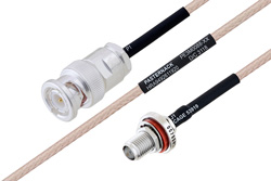 MIL-DTL-17 BNC Male to SMA Female Bulkhead Cable Using M17/113-RG316 Coax