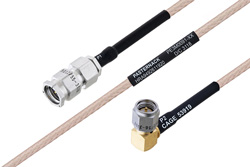 MIL-DTL-17 SMA Male to SMA Male Right Angle Cable Using M17/113-RG316 Coax