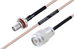 MIL-DTL-17 SMA Female Bulkhead to TNC Male Cable Using M17/113-RG316 Coax