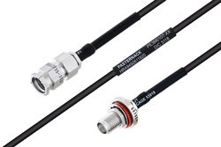 MIL-DTL-17 SMA Male to SMA Female Bulkhead Cable Using M17/119-RG174 Coax