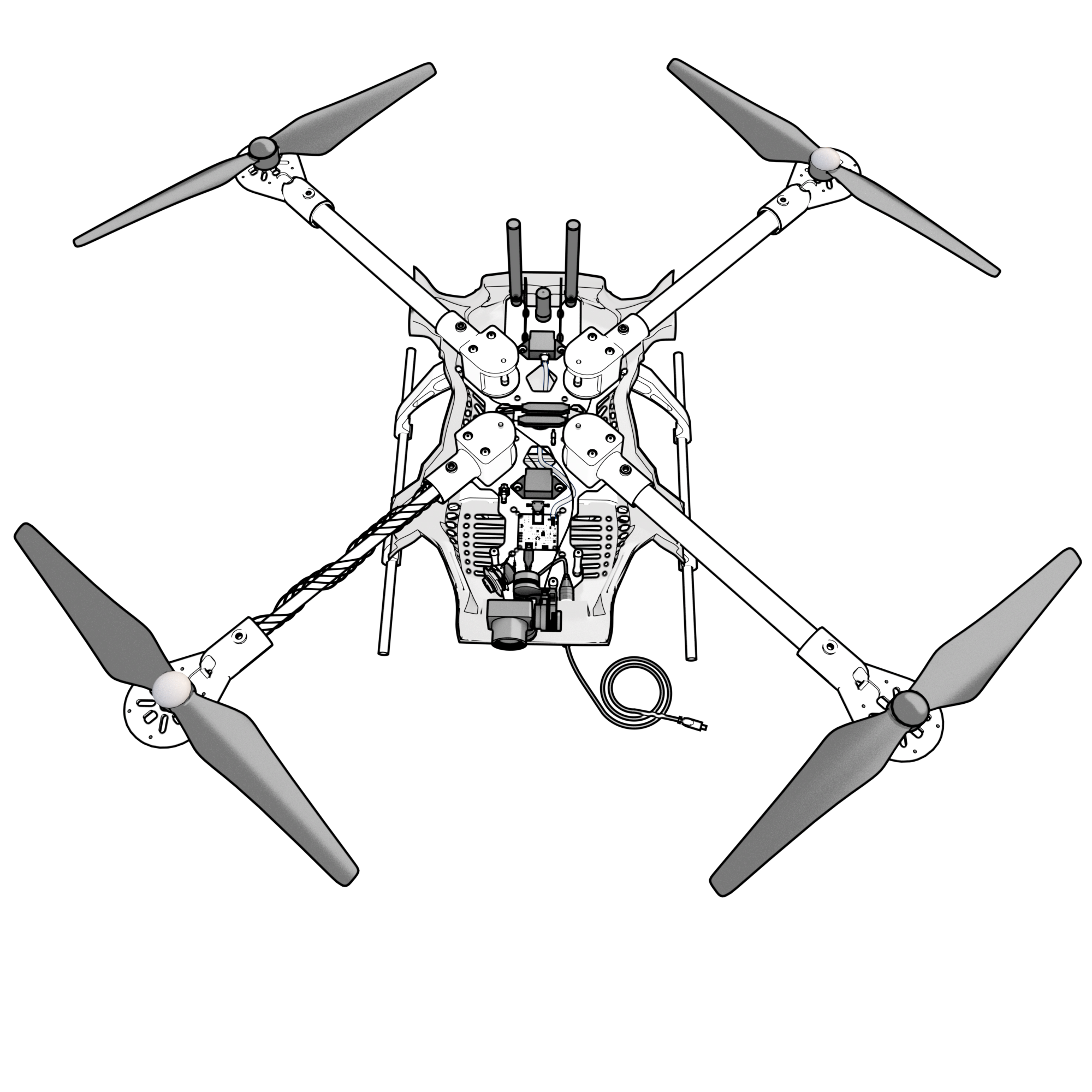 Drone with component callouts